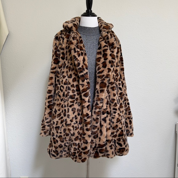 Coats | Plush Leopard Print Coat 